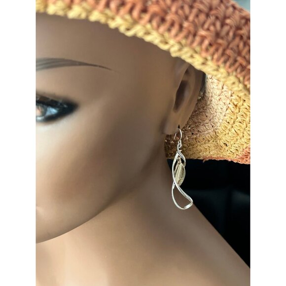 Silver/Gold Dangle Earrings - Picture 5 of 5